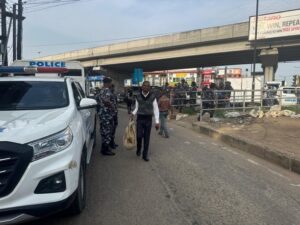 Police containing the Protest